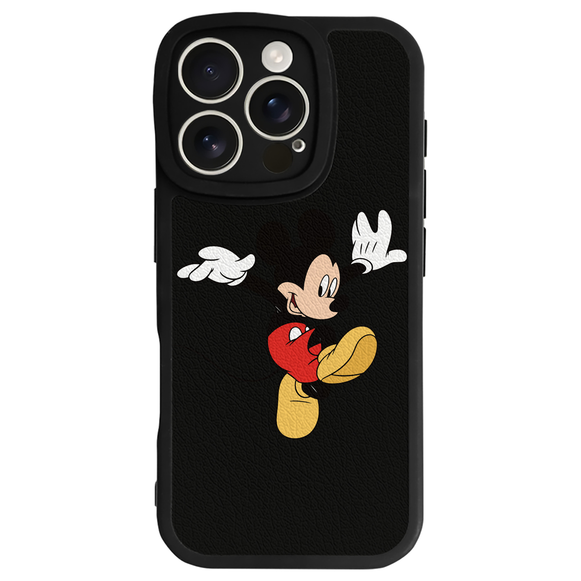（画像用） ミッキーマウス Mickey Mouse 【iPhone 16シリーズ対応】シリコンスマホケース（レザー調） 材質：シリコン